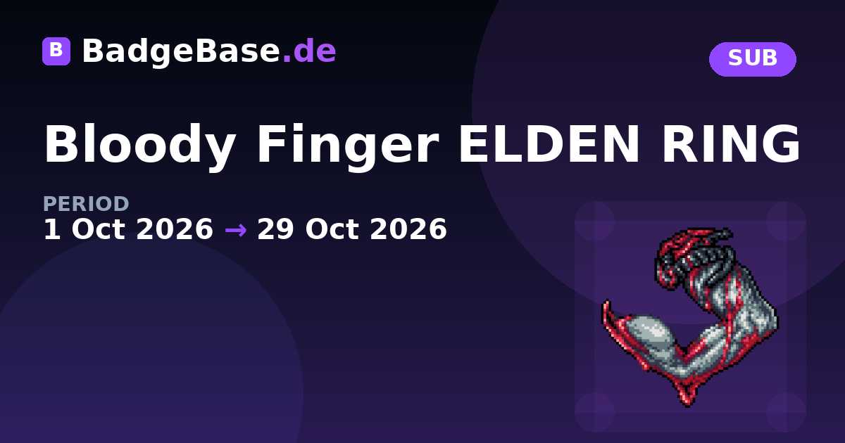 Bloody Finger ELDEN RING 2026 | Global Twitch Badge