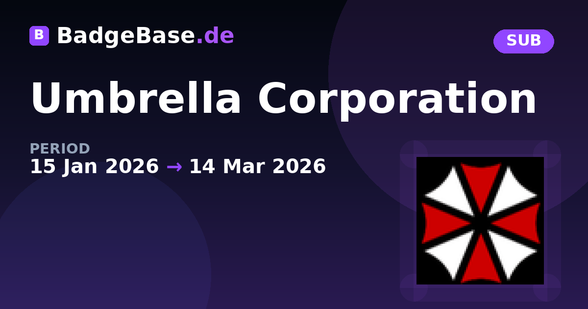 Umbrella Corporation 2026 | Global Twitch Badge
